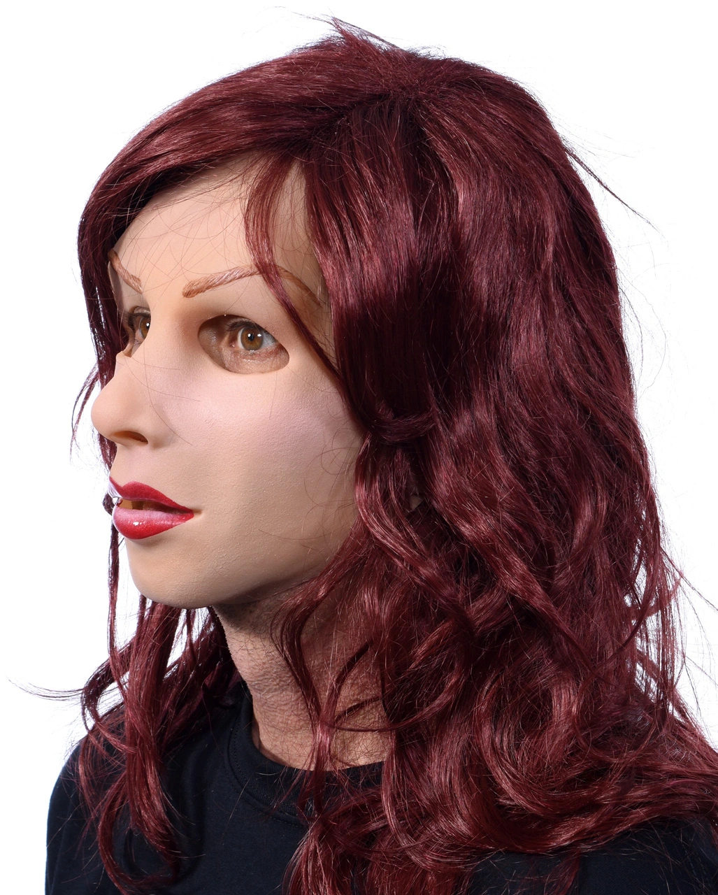 Frauenmaske Aus Latex Mit Langhaarperücke 2 Frauenmaske Aus Latex Mit Langhaarperücke – Bild 2