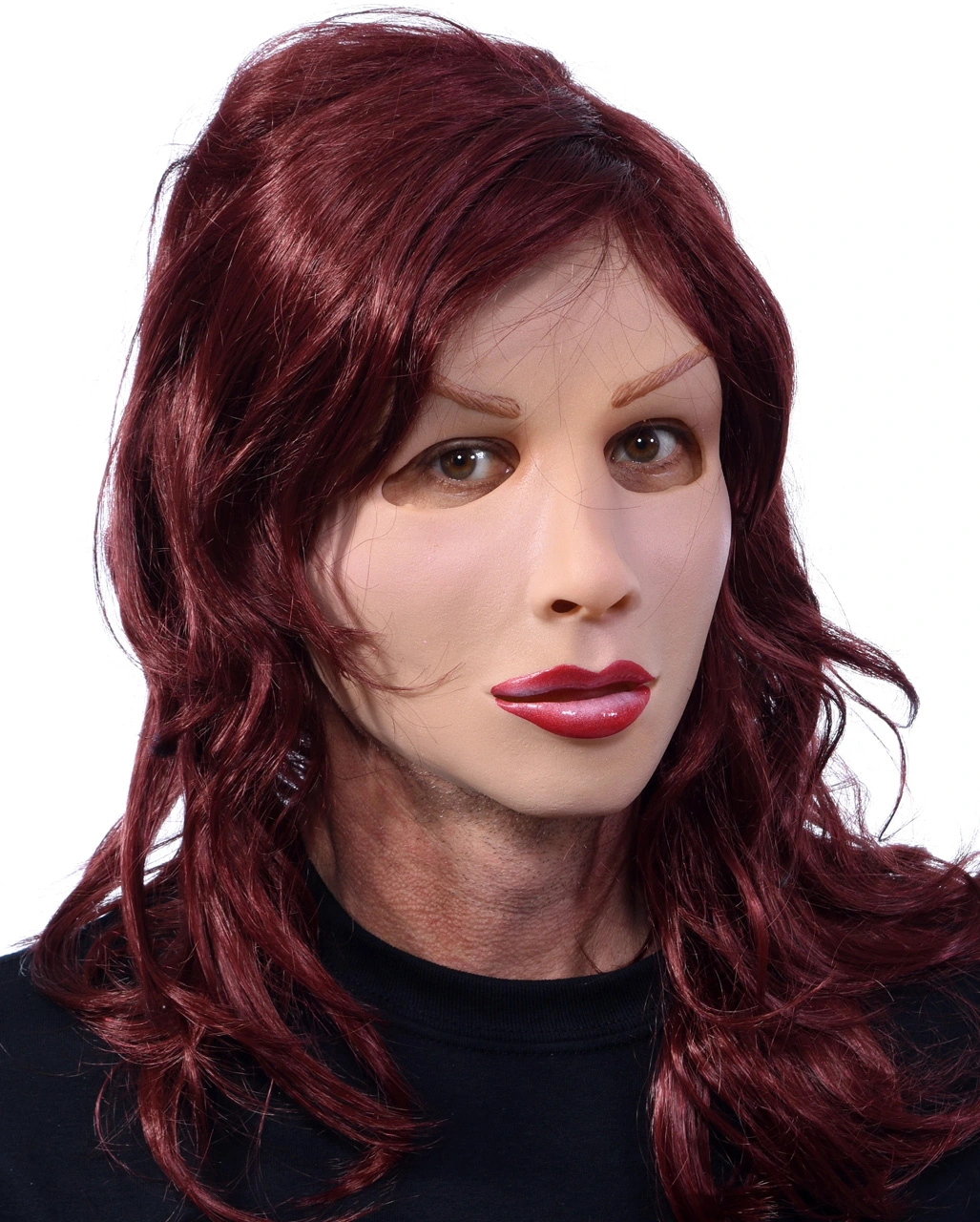 Frauenmaske Aus Latex Mit Langhaarperücke 3 Frauenmaske Aus Latex Mit Langhaarperücke – Bild 3