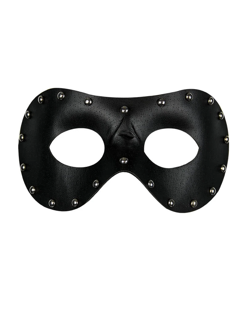 Schwarze Augenmaske In Lederoptik Mit Nieten 1 Schwarze Augenmaske In Lederoptik Mit Nieten