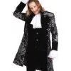 Gothic Aristokrat Herren Mantel Silber Schwarz