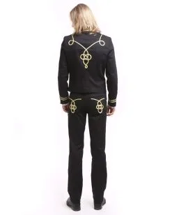 Gothic Parade Jacke Schwarz Gold -Halloween Kostüme Herren Verkäufe gothic parade herren jacke schwarz gold offiziersjacke mit gold boduere dompteursjacke schwarz 39104 6