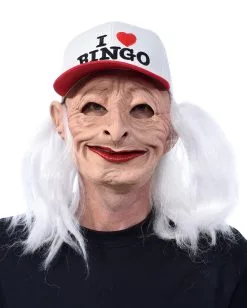 I Love Bingo Oma Maske Mit Cap Und Haaren