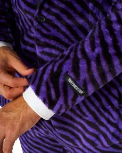 Pimp Faux Fur Zebra Anzug - Suitmeister -Halloween Kostüme Herren Verkäufe pimp faux fur purple suitmaster opposuite anzug suitmeister kostuem anzug zebra fell anzug 54383 3