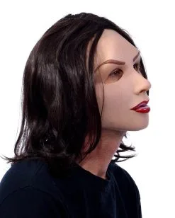 Sexy Brünette Maske -Halloween Kostüme Herren Verkäufe sexy frauenmaske cross dresser maske travestie show maske lady mask with wig 21270 03