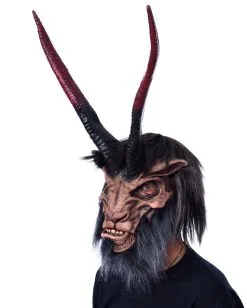 Gehörnte Krampus Maske Mit Kunstfell -Halloween Kostüme Herren Verkäufe underworld overlord maske biest mit riesen hoernern latexmaske fuer halloween und fasching zagone overlord mask 28300 3