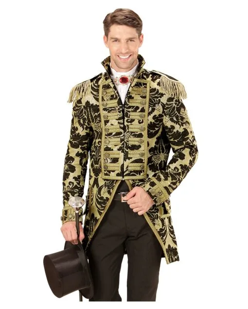 Venezianischer Militärfrack Gold-schwarz -Halloween Kostüme Herren Verkäufe venezianischer militaerfrack schwarz gold herrenfrack uniformkostuem bild1 27472