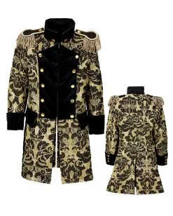 Venezianischer Frack Schwarz-gold 7 Venezianischer Frack Schwarz-gold -Halloween Kostüme Herren Verkäufe venezianischer piratenfrack gold schwarz parade coat gold black bild4 27154