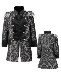 Venezianischer Frack Schwarz-silber -Halloween Kostüme Herren Verkäufe venezianischer piratenfrack silber schwarz parade coat silver black bild4 27152